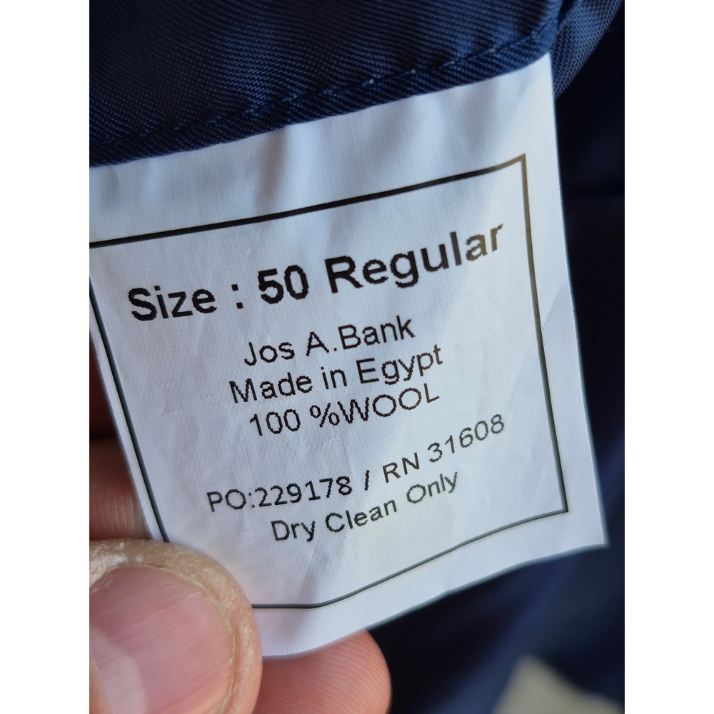 Jos A Bank Signature Collection Recent Blue Wool Plaid Sport‎ Coat Blazer Sz 50R - Picture 8 of 9